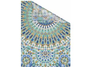 4250434127576 - Fensterfolie ORIGINAL Orientalische Muster Fensterfolien Gr B L 100 cm x 180 cm bunt (grün blau weiß) Fensterdekoration selbstklebend Sichtschutz