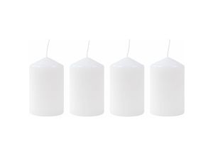 4250443627203 - Buri - 4er-Set Adventskranzkerzen 50x80mm weiß Weihnachtskerze Stumpenkerze Wachskerze