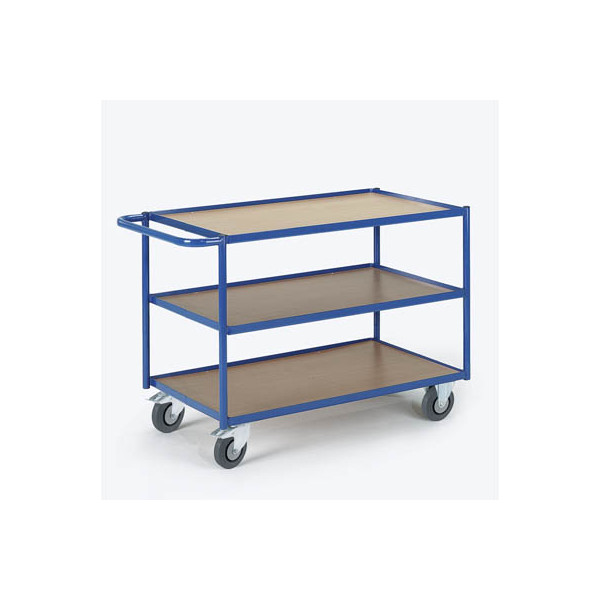 4250448501379 - Rollcart Tischwagen mit 3 Etagen im Buchendekor 790x490mm