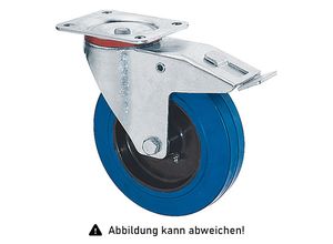 4250448507982 - Rollcart Elastik-Lenkrolle mit Doppelstop Ø200x50mm in blau 300kg Tragkraft mit Kunststoff-Felge 4250448507982 - Rollcart Elastik-Lenkrolle mit Doppelstop Ø200x50mm in blau 300kg Tragkraft mit Kunststoff-Felge