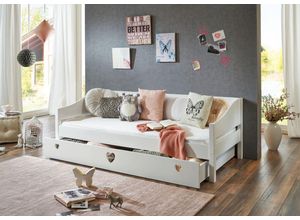 4250468567812 - Einzelbett Elsa 90 x 200 cm inkl Bettschublade MDF weiß lackiert