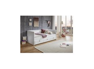 4250468581993 - - Funktionsbett KIRA 90 180x200 inkl Lattenrost und 3 Schubladen MDF weiß