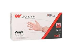 4250478402202 - Einmalhandschuhe WORK-INN Comfort Vinyl puderfrei latexfrei transparent Größe M 100 Stück