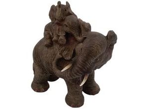 4250486134034 - Elefant 3-er Gruppe 27x25x13cm Grau Polyresin Dekofigur - Figurendiscounter