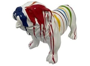 4250486140073 - Dekofigur Bulldogge bunt weiß 43 x 34 x 55 cm