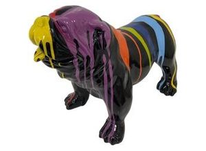 4250486140080 - Dekofigur Bulldogge bunt schwarz 43 x 34 x 55 cm