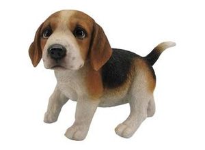 4250486143401 - Dekofigur Beagle stehend 22 x 18 x 13 cm braun weiß schwarz