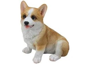 4250486143449 - Dekofigur Corgi sitzend 20 x 19 x 12 cm braun weiß