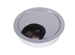 4250496619767 - So-tech - Kabeldurchlass Metall ø 80 mm Chrom poliert mit Bürstendichtung - Oberfläche Chrom poliert