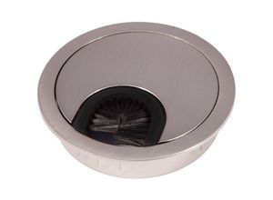 4250496689135 - So-tech - Kabeldurchlass Metall ø 80 mm Edelstahloptik mit Bürstendichtung - Oberfläche Edelstahloptik