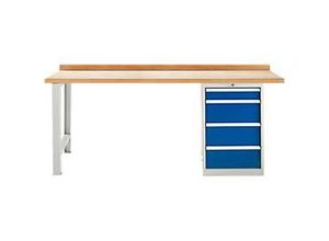 4250510804117 - Modulare Werkbank Select Grundeinheit Buche Multiplexplatte bis 500 kg B 2000 x T 700 x H 840 mm Lichtgrau ral 7035 Enzianblau ral 5010 4250510804117 - Modulare Werkbank Select Grundeinheit Buche Multiplexplatte bis 500 kg B 2000 x T 700 x H 840 mm Lichtgrau ral 7035 Enzianblau ral 5010