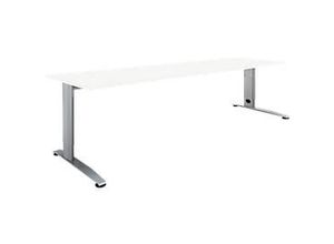 4250510808566 - Select Schreibtisch LOGIN manuell höhenverstellbar C-Fuß Rechteck B 1800 x T 800 x H 660-820 mm weiß