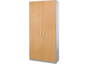 4250510835449 - Genius Flügeltürenschrank TETRIS SOLID Stahlkorpus 5 OH B 1200 mm abschließbar Buche-Dekor weißalu