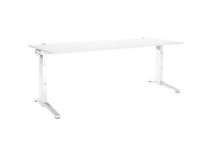 4250510857670 - Genius Schreibtisch PLANOVA ergoSTYLE C-Fuß Rechteck man höhenverstellbar B 2000 x T 800 x H 675-895 mm weiß weiß