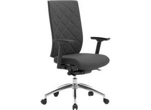 4250510891971 - Bürostuhl WIKI mit Armlehnen Stoff-Rücken Gestell Aluminium poliert schwarz