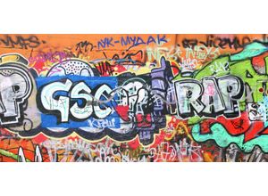 4250517300599 - EXPRESS KÜCHEN Küchenrückwand Graffiti Spritzschutzwände Gr B H 120 cm x 559 cm bunt Küchendekoration