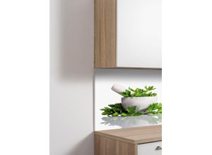 4250517303866 - EXPRESS KÜCHEN Küchenrückwand Kräuter Spritzschutzwände Gr B H 60 cmx559 cm grün (weiß grün)