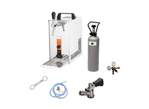 4250517528665 - Komplett Set - Zapfanlage Bierzapfanlage Bierkoffer Durchlaufkühler PYGMY 25 1-leitig Trockenkühler 35 Liter h ZapfkopfKeyKeg