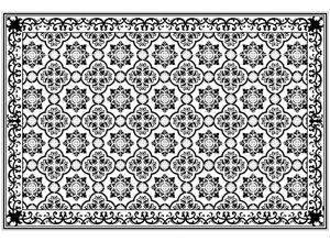 4250522218391 - MYSPOTTI Vinylteppich Buddy Elena Teppiche statisch haftend Gr B L 136 cm x 203 cm 05 mm 1 St schwarz (schwarz weiß) Esszimmerteppiche