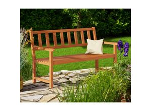 4250525300635 - Gartenbank Wetterfest Holz 320kg Belastbar FSC®-zertifiziert Garten Balkon Sitzbank Gartenmöbel Bank Kensington 2-Sitzer 120x58x90cm Akazie - Casaria