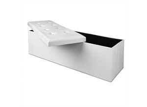 4250525311228 - CASARIA® Sitzbank mit Stauraum Faltbar Modern Gepolstert Deckel Kunstleder Stabil Flur Schlafzimmer Sitztruhe Bettbank Polsterbank XL - Weiß 4250525311228 - CASARIA® Sitzbank mit Stauraum Faltbar Modern Gepolstert Deckel Kunstleder Stabil Flur Schlafzimmer Sitztruhe Bettbank Polsterbank XL - Weiß