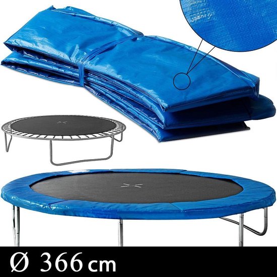 4250525316940 - Trampolin Randabdeckung ø 183 244 305 366 427 cm 30cm breit 100% UV-beständig reißfest Federabdeckung 366cm - Monzana