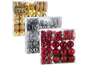 4250525328110 - Weihnachtsbaumkugeln Weihnachtsbaumschmuck 103 tlg 3 4 6 8cm rot