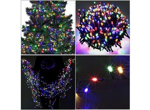 4250525329377 - - monzana® Lichterkette 700 led Außen 8 Leuchtmodi Innen IP44 Wetterfest mit Netzteil 14m Weihnachten Weihnachtsbaum Weihnachtsbeleuchtung Bunt