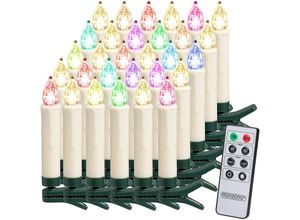 4250525329575 - Monzana - led Weihnachtsbaumkerzen Kabellos Warmweiß Bunt 20er 30er 40er Set Batterie Timer Dimmbar Fernbedienung Christbaumkerzen Tannenbaumkerzen