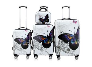 4250525337235 - Deuba Butterfly Hartschalenkofferset Beautycase