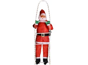 4250525348606 - Led Weihnachtsmann Leiter xxl 240cm für In- Outdoor Timer 8 Leuchtfunktionen dimmbar Santa Claus Nikolaus Weihnachten Deko Figur - Monzana