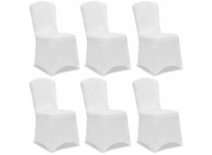 4250525349504 - - detex® Stuhlhussen 6er Pack Stretch Stuhlbezüge Stuhl Hussen Bezug Überwurf Set Hochzeit Party Weihnachten weiß