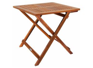 4250525353426 - Gartentisch Wetterfest Klappbar Holz 80kg Belastbarkeit 70x70cm Akazie Balkon Garten Terrasse Outdoor Tisch Balkontisch Klapptisch Braun - Casaria