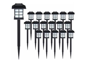 4250525355789 - MONZANA® LED Solarlampe Außen Wetterfest IP44 Erdspieß Solar Garten Laterne Schwarz Solarleuchte Balkon 18er Set