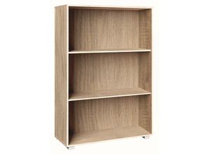 4250525360585 - Kommode mit 2 Türen Holz Modern höhenverstellbarer Einlegeboden Schlafzimmer Büro Flur Mehrzweckschrank Aktenschrank Schrank 3 Fächer Eiche - Casaria