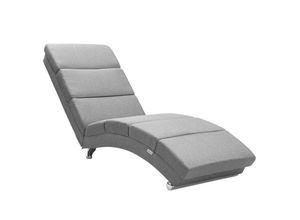 4250525363388 - Relaxliege xxl London 186x89x55 cm Ergonomisch Kunstleder Gepolstert 180kg Belastbarkeit Wohnzimmer Büro Innen Chaiselongue Relaxsessel Stoff grau