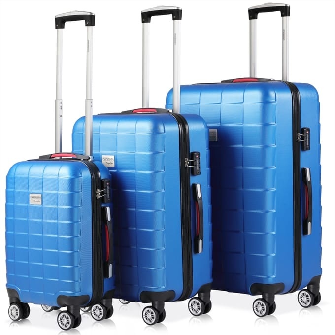 4250525366419 - Monzana Exopack 3-teiliges Hartschalenkoffer-Set Blau ABS