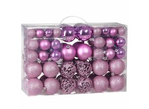 4250525369519 - - casaria® Weihnachtskugeln 100er Set Christbaumkugeln Weihnachtsbaumkugeln Weihnachtsbaumschmuck Christbaumkugeln Weihnachtsdeko rosa