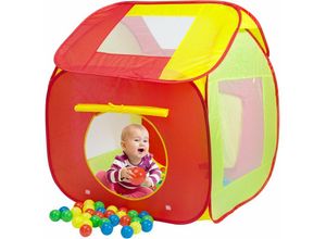 4250525369786 - Spielzelt Pop Up Funktion inkl 200 Bälle Tragetasche Kinderzimmer Kinder Bällebad Spielhaus Tipi Insektenschutz Draußen Drinnen - Spielwerk