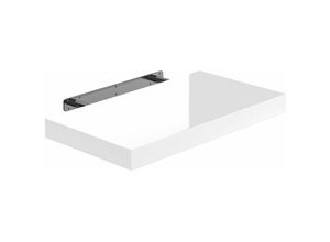 4250525371796 - Wandregal Freischwebend inkl Halterung mdf 15kg Tragkraft 38cm Stärke Wand Flur Board Regal Bücherregal Hängeregal Küchenregal 50cm Hochglanz weiß