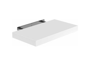 4250525371802 - Wandregal Freischwebend inkl Halterung mdf 15kg Tragkraft 38cm Stärke Wand Flur Board Regal Bücherregal Hängeregal Küchenregal 50cm weiß - Casaria