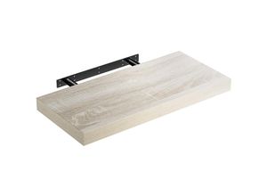 4250525371857 - Wandregal Freischwebend inkl Halterung mdf 15kg Tragkraft 38cm Stärke Wand Flur Board Regal Bücherregal Hängeregal Küchenregal 50cm Eiche - Casaria