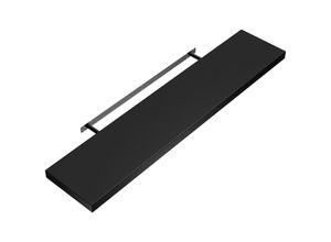 4250525371901 - Wandregal Freischwebend inkl Halterung mdf 15kg Tragkraft 38cm Stärke Wand Flur Board Regal Bücherregal Hängeregal Küchenregal 70cm schwarz