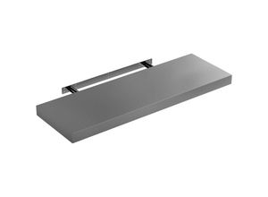 4250525371925 - Wandregal Freischwebend inkl Halterung mdf 15kg Tragkraft 38cm Stärke Wand Flur Board Regal Bücherregal Hängeregal Küchenregal 70cm grau - Casaria