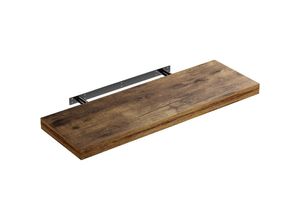 4250525371949 - Wandregal Freischwebend inkl Halterung mdf 15kg Tragkraft 38cm Stärke Wand Flur Board Regal Bücherregal Hängeregal Küchenregal 70cm Eiche dunkel