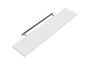 4250525371963 - Wandregal Freischwebend inkl Halterung mdf 15kg Tragkraft 38cm Stärke Wand Flur Board Regal Bücherregal Hängeregal Küchenregal 90cm weiß - Casaria