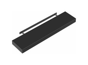 4250525371987 - Wandregal Freischwebend inkl Halterung mdf 15kg Tragkraft 38cm Stärke Wand Flur Board Regal Bücherregal Hängeregal Küchenregal 90cm schwarz