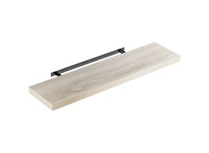 4250525372014 - Wandregal Freischwebend inkl Halterung mdf 15kg Tragkraft 38cm Stärke Wand Flur Board Regal Bücherregal Hängeregal Küchenregal 90cm Eiche - Casaria