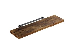 4250525372021 - Wandregal Freischwebend inkl Halterung mdf 15kg Tragkraft 38cm Stärke Wand Flur Board Regal Bücherregal Hängeregal Küchenregal 90cm Eiche dunkel