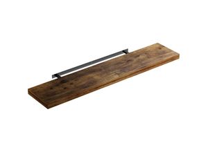 4250525372106 - Wandregal Freischwebend inkl Halterung mdf 15kg Tragkraft 38cm Stärke Wand Flur Board Regal Bücherregal Hängeregal Küchenregal 110cm Eiche dunkel